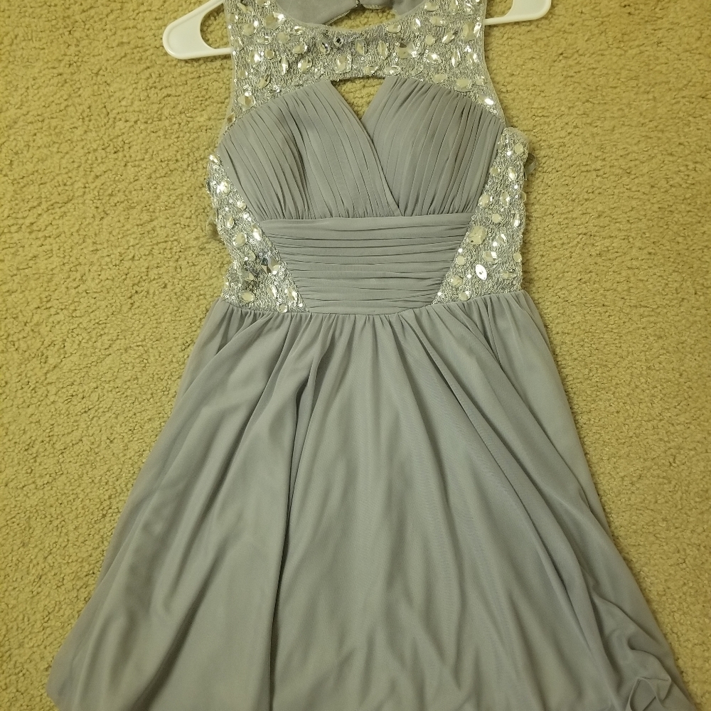 Formal silver grey short dress size xs to s